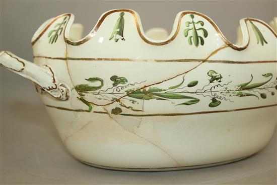 A Wedgwood creamware forty seven piece part dinner service, early 19th century, 39.5cm, some damage